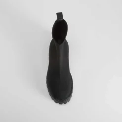 Hot Botín punto piso dentado negro Mujer Botines Planos