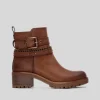 Best Botín tacón bajo correas camel Mujer Botines Tacón