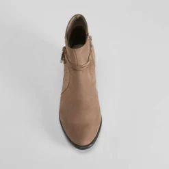 Online Botín tacón beige PICCOLA PIU Mujer Botines Tacón