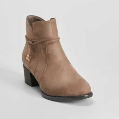 Online Botín tacón beige PICCOLA PIU Mujer Botines Tacón