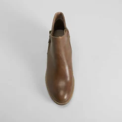 Clearance Botín tacón campero cremallera marrón Mujer Botines Tacón