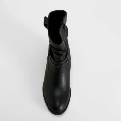 Online Botín tacón campero negro Mujer Botines Tacón