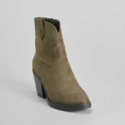 Hot Botín tacón campero verde PICCOLA PIU Mujer Botines Tacón