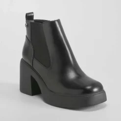 Outlet Botín tacón chelsea negro Mujer Botines Plataforma|Botines Tacón