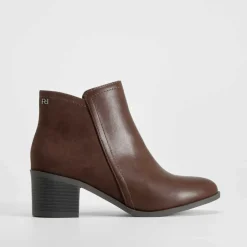 Discount Botín tacón combinado marrón PICCOLA PIU Mujer Botines Tacón|Básicos X Menos