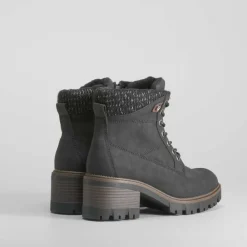 New Botín tacón con cordón negro Mujer Botines Tacón