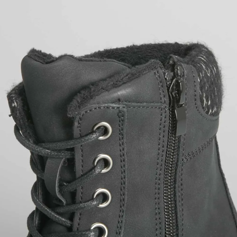 New Botín tacón con cordón negro Mujer Botines Tacón