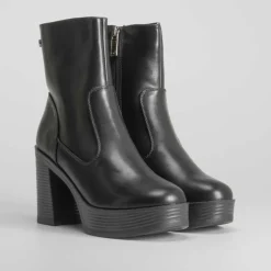 Discount Botín tacón con plataforma negro Mujer Botines Tacón