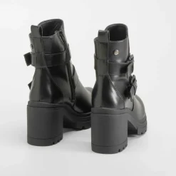 Outlet Botín tacón con plataforma hebillas Mujer Botines Tacón