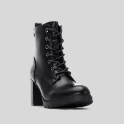 Online Botín tacón cordón negro Mujer Botines Tacón