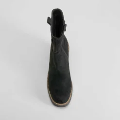 Sale Botín tacón crepe negro Mujer Botines Tacón