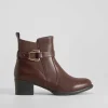 Discount Botín tacón elástico marrón oscuro PICCOLA PIU Mujer Botines Tacón