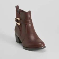 Discount Botín tacón elástico marrón oscuro PICCOLA PIU Mujer Botines Tacón