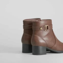 Clearance Botín tacón medio marrón Mujer Botines Tacón