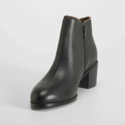 Sale Botín tacón medio piel negro Mujer Botines Tacón