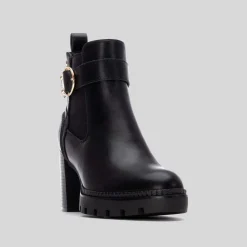 New Botín tacón plataforma negro Mujer Botines Tacón|Botines Plataforma