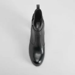 Discount Botín tacón plataforma piel negro Mujer Botines Tacón