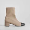 Botín tacón puntera beige PICCOLA PIU Mujer Botines Tacón