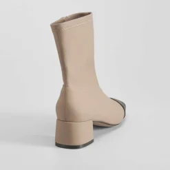 Botín tacón puntera beige PICCOLA PIU Mujer Botines Tacón