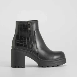 New Botín tacón track cremallera negro Mujer Botines Tacón