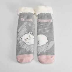 Hot Calcetines antideslizantes forrados gris Calcetines