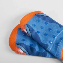 Outlet Calcetín antideslizante dinosaurio azul Calcetines