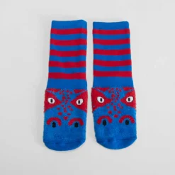 Discount Calcetín antideslizante dino azul y rojo Calcetines