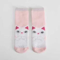 Online Calcetín antideslizante gato rosa Calcetines