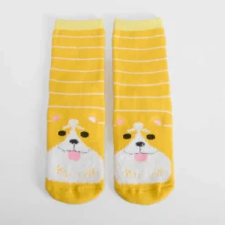 Clearance Calcetín antideslizante perro amarillo Calcetines