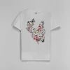 Clearance Camiseta manga corta mariposa y strass mujer Ropa Y Téxtil