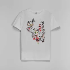 Clearance Camiseta manga corta mariposa y strass mujer Ropa Y Téxtil