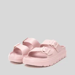 Hot Chancla con hebillas chunky rosa nude Mujer Chanclas