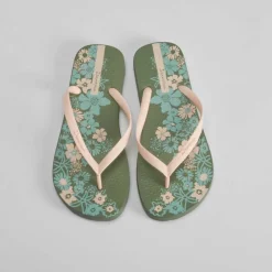 Best Chancla de dedo estampado floral verde Mujer Chanclas