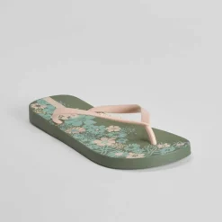 Best Chancla de dedo estampado floral verde Mujer Chanclas
