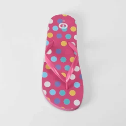 Clearance Chancla de dedo puntos multicolor y rosa Mujer Chanclas