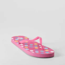Clearance Chancla de dedo puntos multicolor y rosa Mujer Chanclas