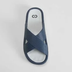 New Chancla de playa de cuña cruzada azul Mujer Chanclas