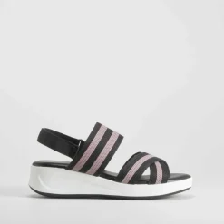 Chancla de tiras negra Mujer Chanclas