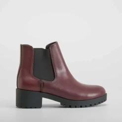 Best Chelsea básico burdeos Mujer Botines Planos|Básicos X Menos