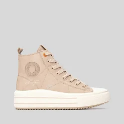 New Deportiva alta beige Mujer Botines Planos