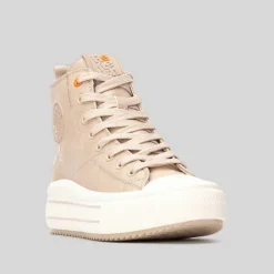 New Deportiva alta beige Mujer Botines Planos