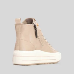 New Deportiva alta beige Mujer Botines Planos