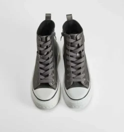 Outlet Deportiva alta cuña negra Mujer Zapatillas Altas