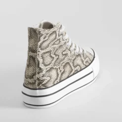 Online Deportiva alta plataforma serpiente gris Mujer Zapatillas Altas|Básicos X Menos