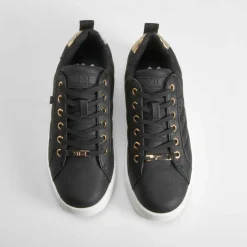 Outlet Deportiva casual acolchada negra Mujer Sneakers