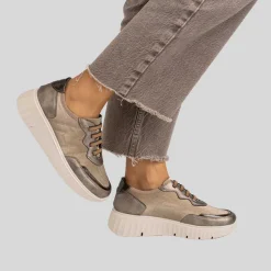 Deportiva casual City elásticos taupe Mujer Sneakers