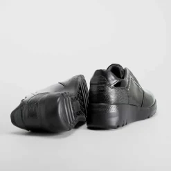 Hot Deportiva casual cordón elástico negra Mujer Zapatos Confort|Zapatos Planos