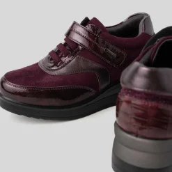 Sale Deportiva casual cremallera lateral burdeos Mujer Sneakers