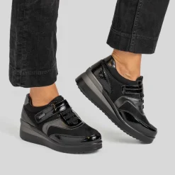 Online Deportiva casual cremallera lateral negra Mujer Sneakers