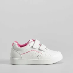 Outlet Deportiva con velcro bebé blanca y rosa Zapatillas Deportivas